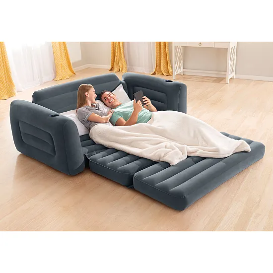 Pripučiama pilka sofa-lova 2-in-1 INTEX 66552NP
