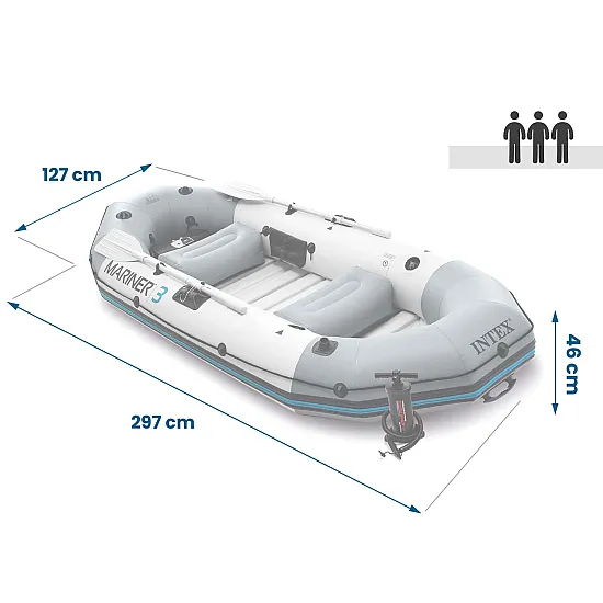 Pripučiamas valtis Mariner 3 su irklais INTEX 68373