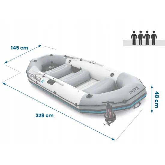 Pripučiamas valtis Mariner 4  su irklais INTEX 68376