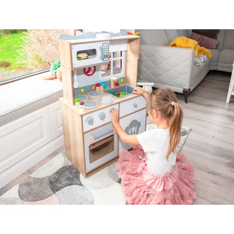 Didelė medinė vaikiška virtuvė Vaikams ECOTOYS