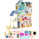 Mėlynas medinis lėlių namelis Ecotoys Lėlės ir žaidimų rinkiniai ECOTOYS
