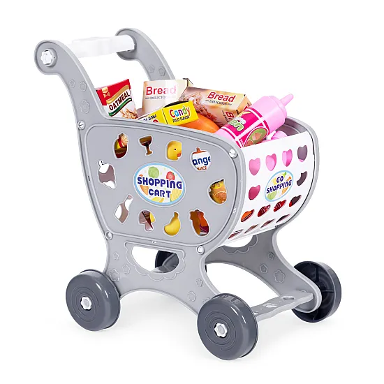 Children's shopping trolley in grey for playing in the shopping centre
