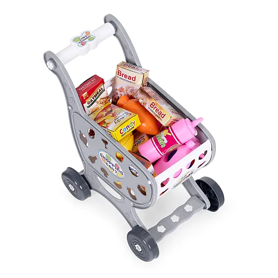 Children's shopping trolley in grey for playing in the shopping centre