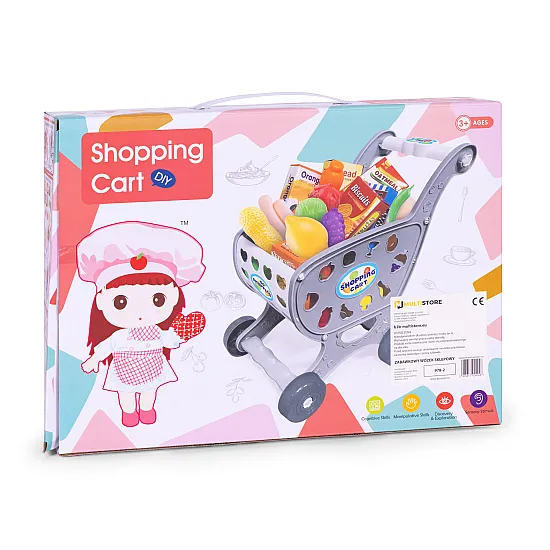 Children's shopping trolley in grey for playing in the shopping centre