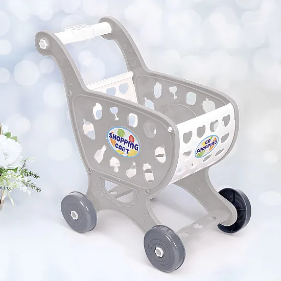 Children's shopping trolley in grey for playing in the shopping centre