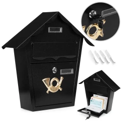 Mustast tsingitud terasest postkast