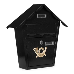 Mustast tsingitud terasest postkast