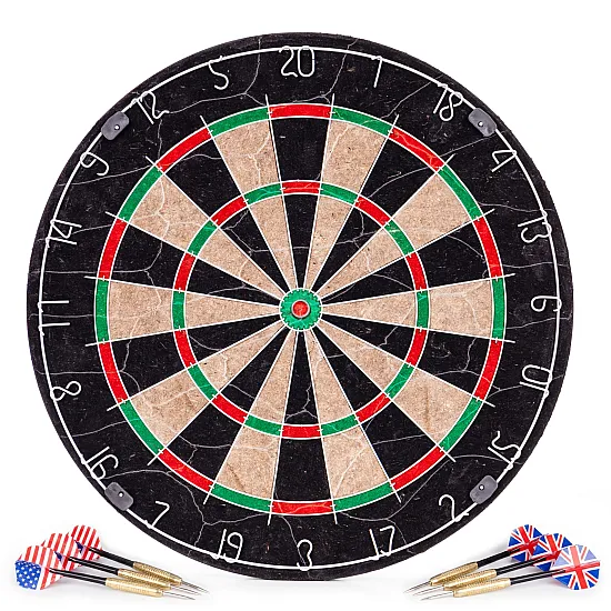 Sizalio dartų lenta (46 cm) su 6 dartais