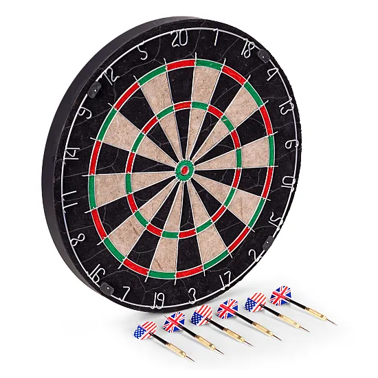 Sizalio dartų lenta (46 cm) su 6 dartais