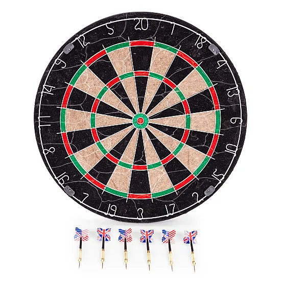 Sizalio dartų lenta (46 cm) su 6 dartais