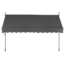 Reguliuojamo aukščio pilkas balkono/terasos tentas su svirtimi 300 x 120 cm MultiGarden
