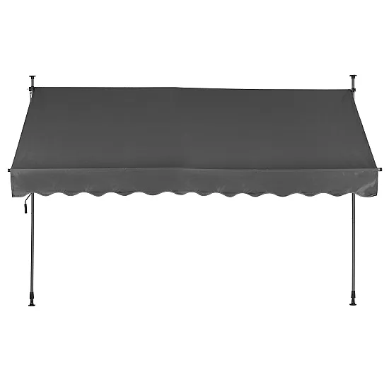 Reguliuojamo aukščio pilkas balkono/terasos tentas su svirtimi 300 x 120 cm MultiGarden