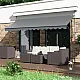 Reguliuojamo aukščio pilkas balkono/terasos tentas su svirtimi 300 x 120 cm MultiGarden