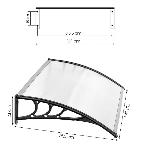 Įėjimo durų stogelis 100x80 cm MultiGarden