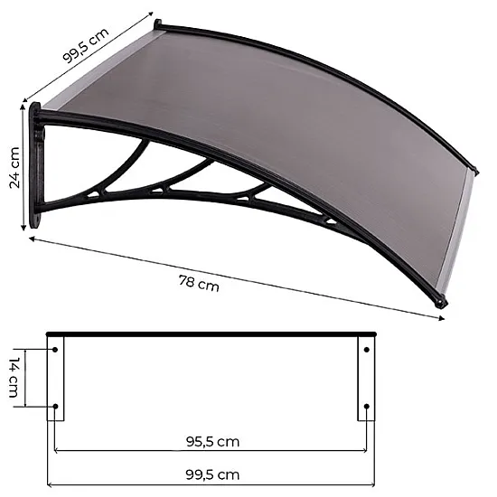 Įėjimo durų stogelis 100x80 cm MultiGarden