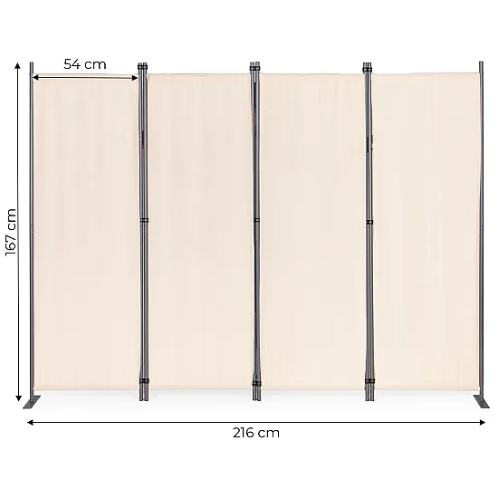 Sulankstoma 4-sekcijų rusva pertvara 167 x 216 cm MultiGarden