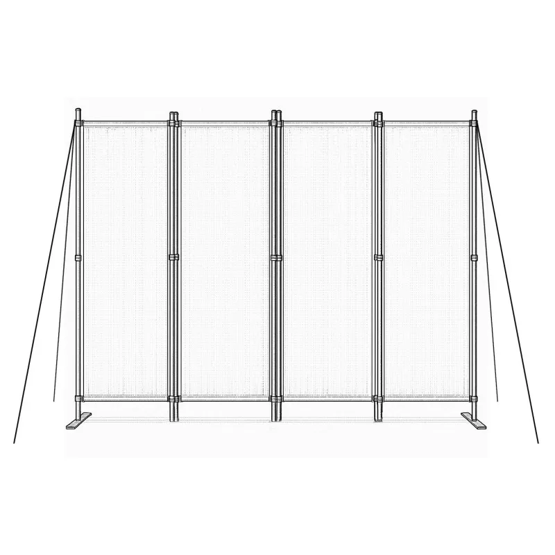 Sulankstoma 4-sekcijų rusva pertvara 167 x 216 cm MultiGarden