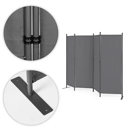 Folding grey 4-section garden and room divider 167 x 216 cm MultiGarden