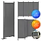 Folding grey 4-section garden and room divider 167 x 216 cm MultiGarden