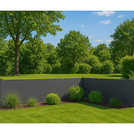 Pilka balkono užsklanda su tvirtinimo detalėmis 100 x 700 cm MultiGarden