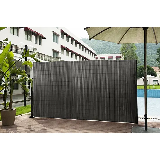 Dvipusis tamsiai pilkas bambuko kilimėlis balkonui/terasai 150 x 300 cm MultiGarden
