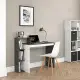 Baltas modernus biuro kompiuterio stalas su 4 lentynomis ModernHome
