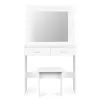 Large cosmetic table with mirror and LED lighting