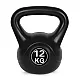 Juodas 12 kg kettlebell svoris treniruotėms ModernHome