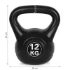 Juodas 12 kg kettlebell svoris treniruotėms ModernHome