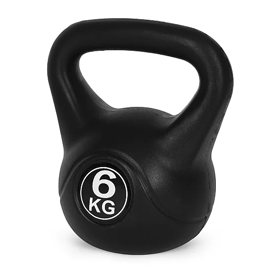 Juodas 6 kg kettlebell svoris treniruotėms ModernHome