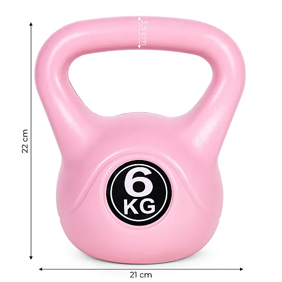 Rožinis 6 kg kettlebell svoris treniruotėms ModernHome