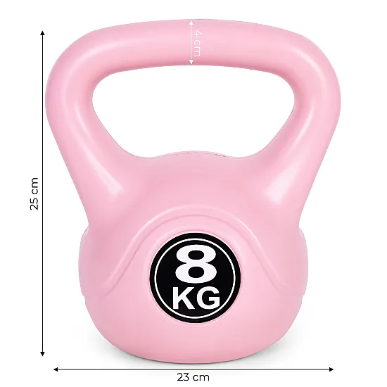 Rožinis 8 kg kettlebell svoris treniruotėms ModernHome