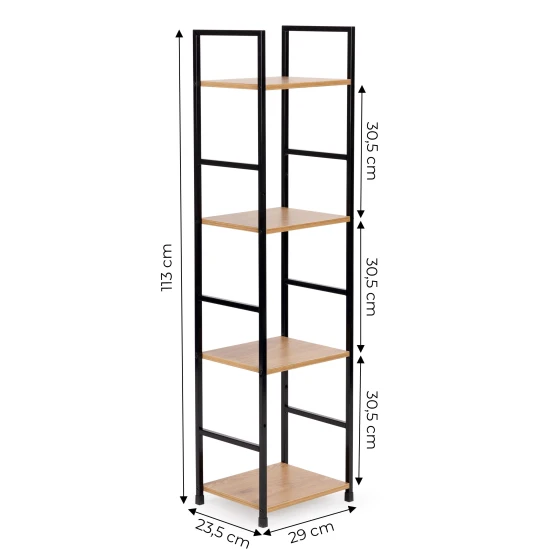 LOFT lentyna su 4 lentynomis ir metaliniu rėmu Lentynos ModernHome