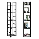 Juoda lentyna LOFT su metaliniu rėmu ir 5 lentynomis Lentynos ModernHome