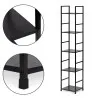 Juoda lentyna LOFT su metaliniu rėmu ir 5 lentynomis Lentynos ModernHome