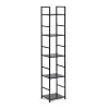Juoda lentyna LOFT su metaliniu rėmu ir 5 lentynomis Lentynos ModernHome