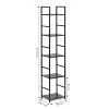 Juoda lentyna LOFT su metaliniu rėmu ir 5 lentynomis Lentynos ModernHome