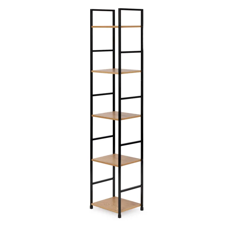 Kaasaegne puidust riiul metallraamiga, 5 riiulit Riiulid ModernHome