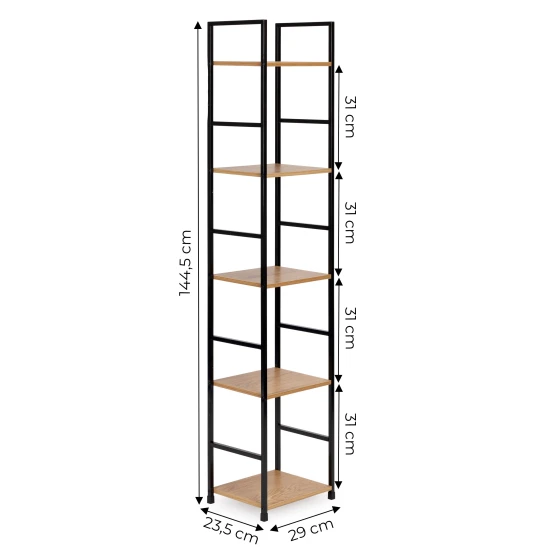 LOFT lentyna su 5 lentynomis ir metaliniu rėmu Lentynos ModernHome