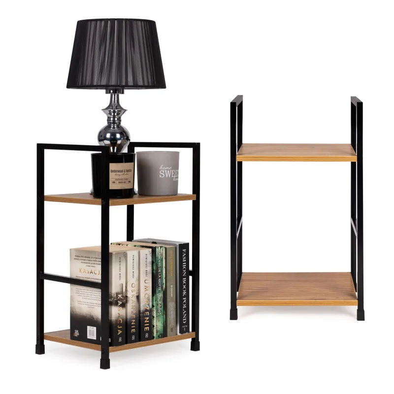 Medinė knygų lentyna su 2 lentynomis LOFT Lentynos ModernHome