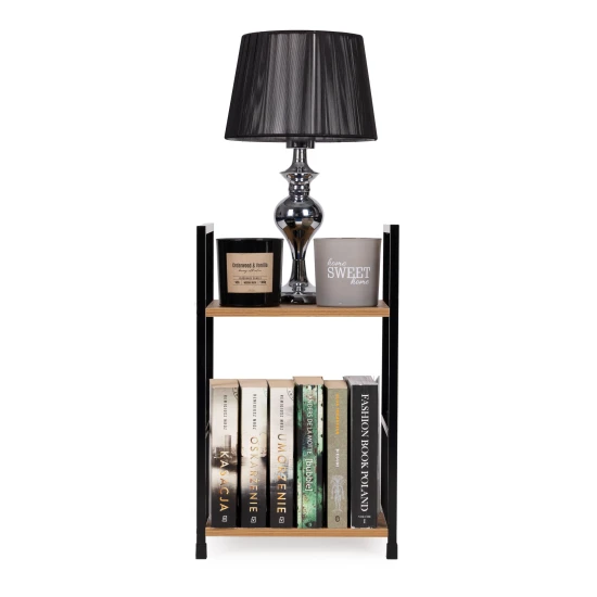 Medinė knygų lentyna su 2 lentynomis LOFT Lentynos ModernHome