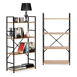 Plati medinė lentynėlė su 4 lentynomis LOFT ModernHome