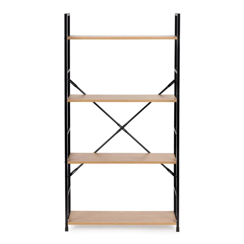 Plati medinė lentynėlė su 4 lentynomis LOFT ModernHome