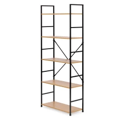 Plati moderni medinė spintelė su 5 lentynomis