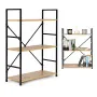 Lai puidust riiul metallraamiga LOFT-stiilis, 3 riiulit