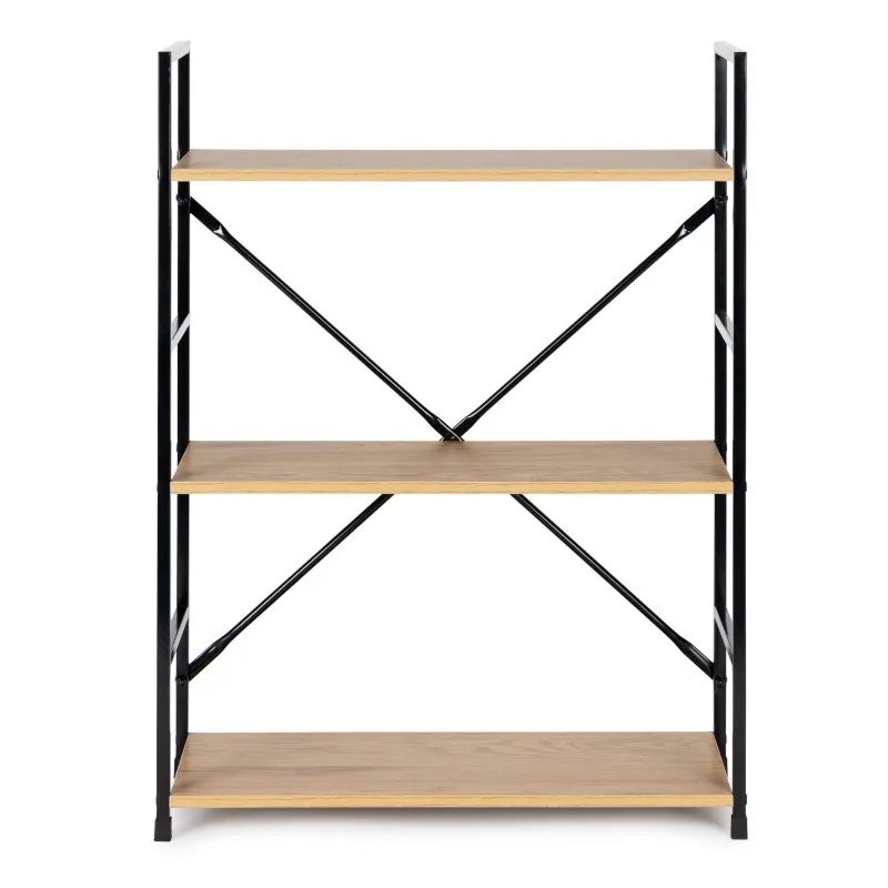 Lai puidust riiul metallraamiga LOFT-stiilis, 3 riiulit Riiulid ModernHome