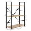 Lai puidust riiul metallraamiga LOFT-stiilis, 3 riiulit Riiulid ModernHome
