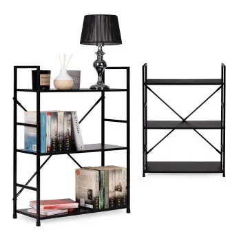 Kolmikerroksinen LOFT-hylly metallikehyksellä, ModernHome
