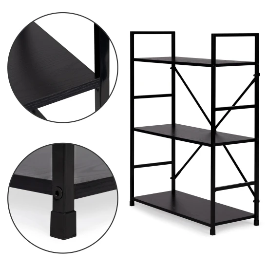 Trijų aukštų LOFT lentyna su metaliniu rėmu ModernHome Lentynos ModernHome