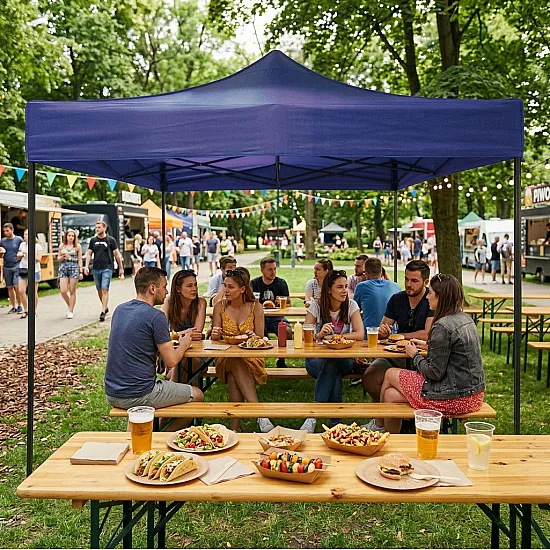 Sodo palapinės stogo danga 3x3 m mėlyna MultiGarden